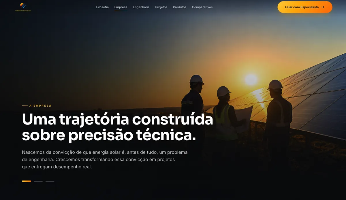 Site da Cuesta Solar · energia solar