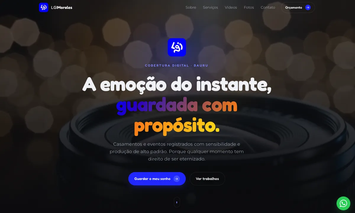 Landing page da LGI Morales · audiovisual